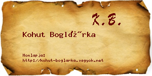 Kohut Boglárka névjegykártya
